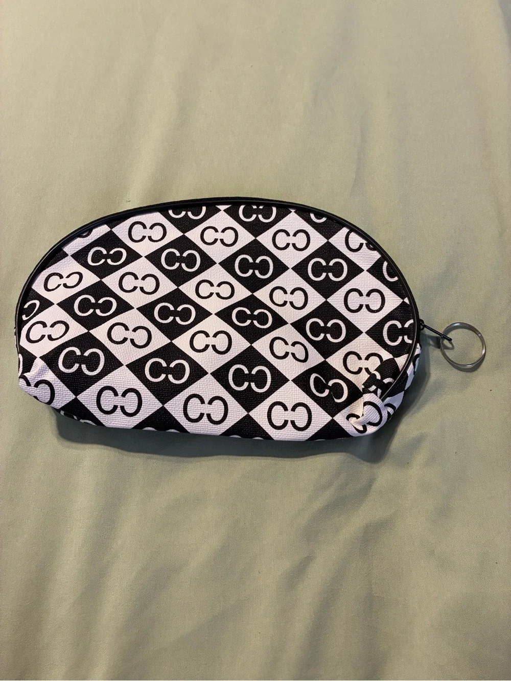 Black & White Patterned Cosmetic Pouch